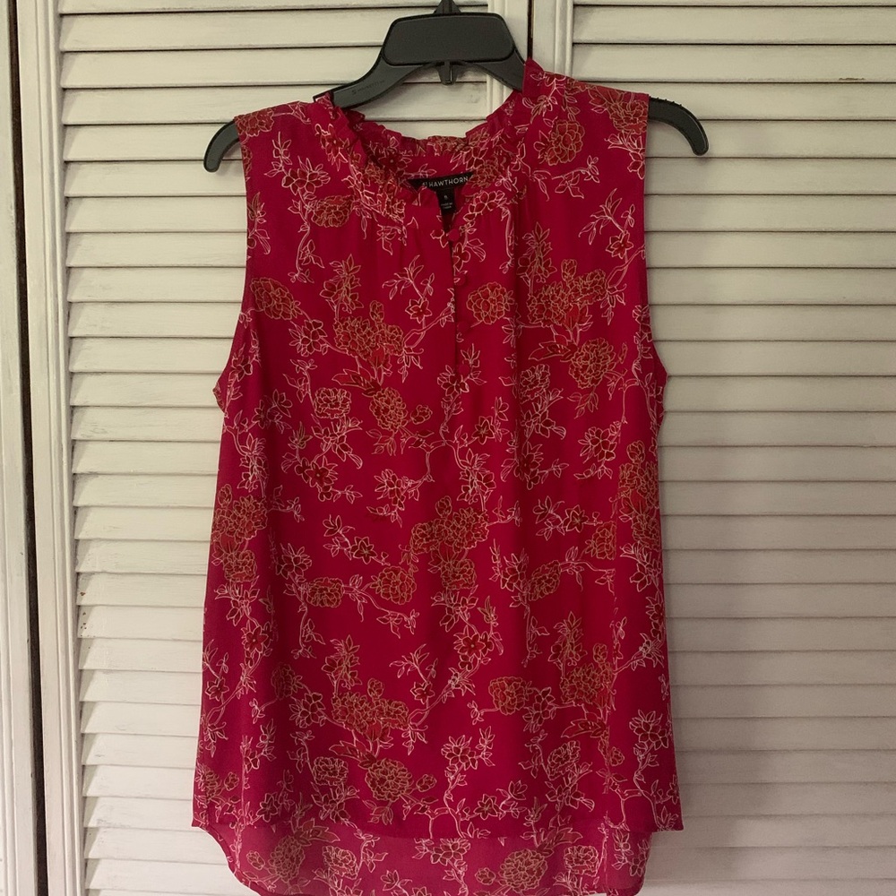 41 Hawthorn Pink Floral Sleeveless Blouse